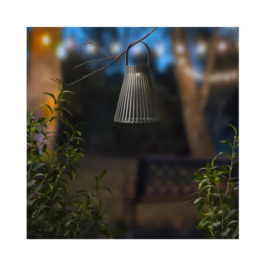 LUMINEO Solarleuchte Laterne in Schwarz für Garten, Terrasse und Balkon mit warmweißem Lichteffekt - Bild 2