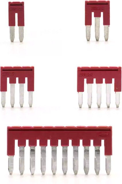 5 Stück FBS10-5 Jumper Sitz DIN-Schienenklemmenblock Zubehör Plug-In-Brücke für elektrische Klemmen in Rot - Bild 1
