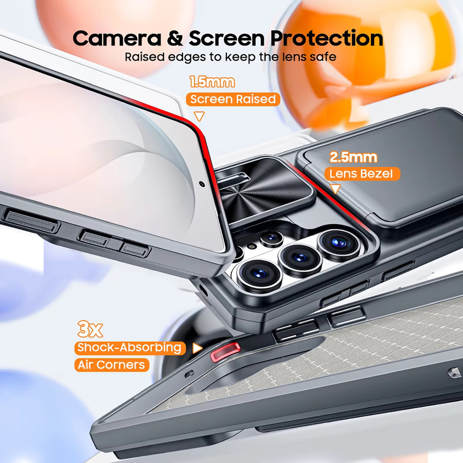 Stoßfeste Samsung S26 Ultra Handyhülle mit RFID-Blockierung und Kameraschutz in Grau oder Lila - Bild 5
