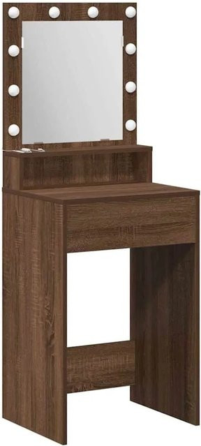 vidaXL Schminktisch in Eiche Braun aus Holzwerkstoff, modern und glänzend, B/T/H: 50 x 41 x 135 cm - Bild 1