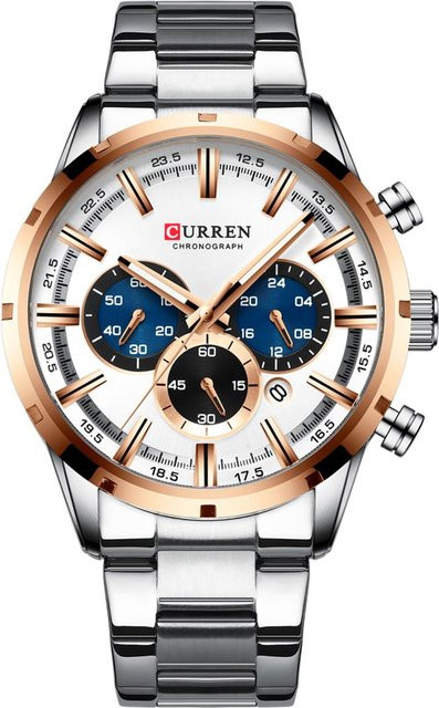 CURREN Armbanduhr, Quarz, Edelstahl, Gold, Herren, 3 ATM - Bild 1