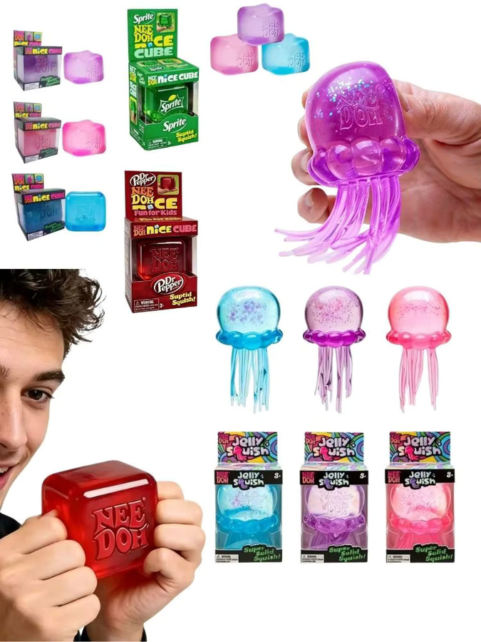 NeeDoh Quallen- & Würfel-Squish-Spielzeug, multicolour - Bild 5