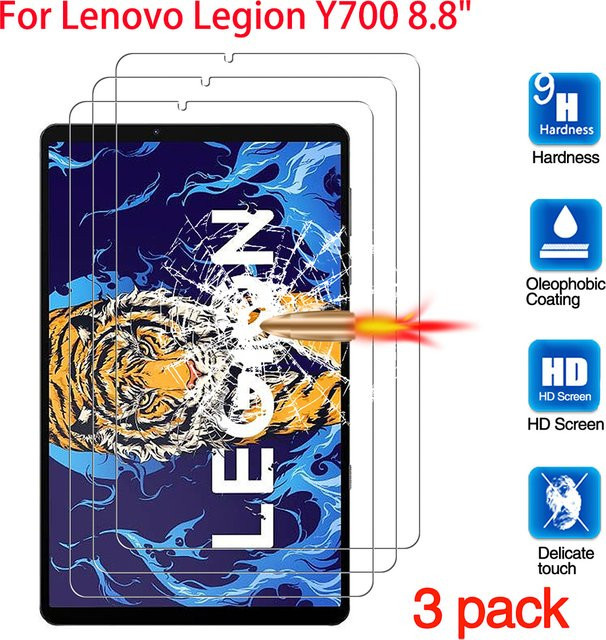 3er-Pack Displayschutzfolie aus gehärtetem Glas für Lenovo Legion Y700 8,8 Zoll 2022 Tablet, transparent - Bild 1