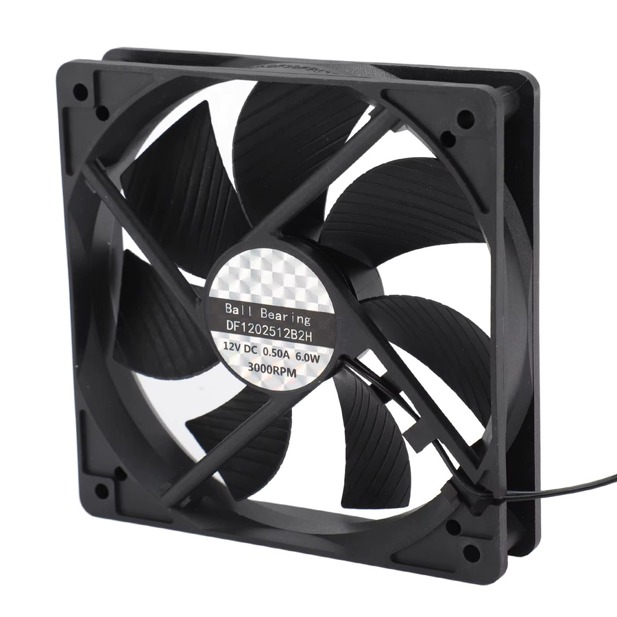 VBESTLIFE Computergehäuselüfter in Schwarz mit Dual-Kugellager und 3000 U/min, B/T/H: 12 x 12 x 2,5 cm - Bild 3