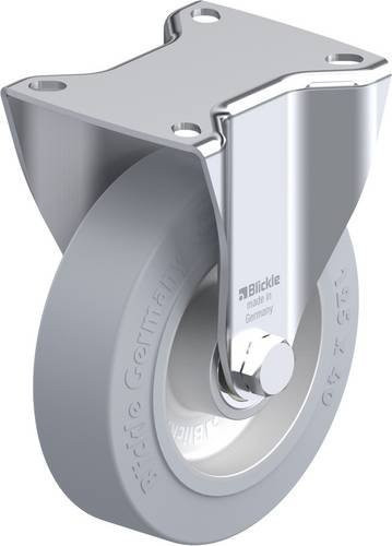 Blickle Bockrolle BK-ALEV 125K-1-SG in Grau und Weiß aus Stahl mit 125 mm Rad-Durchmesser und 250 kg Tragfähigkeit - Bild 1