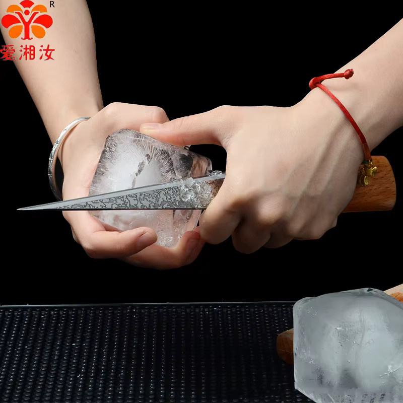 Aixiangru Konischer Eisstecher mit Holzgriff aus Edelstahl in Braun - Bild 2