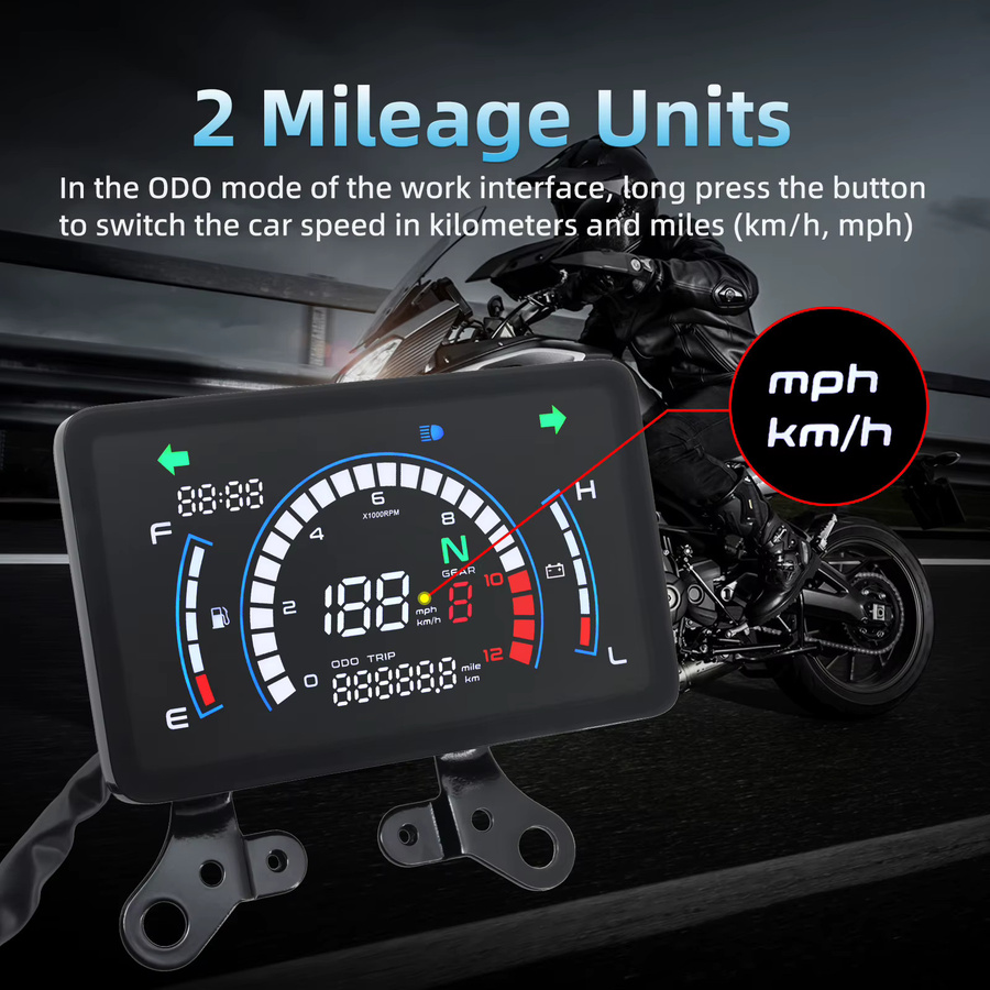 Digitales Motorrad-Armaturenbrett für Honda Ex5 in Schwarz, wasserdichter Tachometer mit Kilometerzähler und Tankanzeige - Bild 3