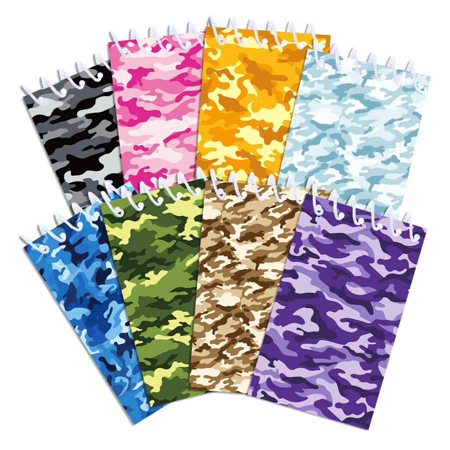 Camouflage Mini Memo Pad Spirale Notebook Set in Multicolour für Schule und Büro - Bild 3