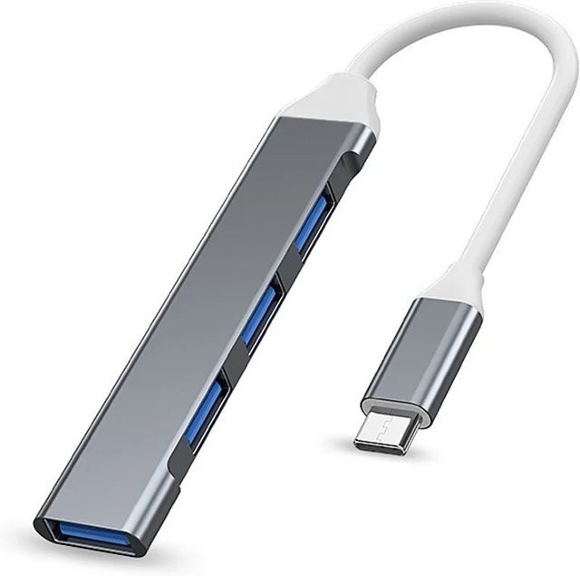4 in 1 USB Typ C Mini Hub mit 4 USB 3.1 Ports aus Aluminiumlegierung als OTG Splitter Adapter für Samsung MacBook Pro Air und Notebook - Bild 1