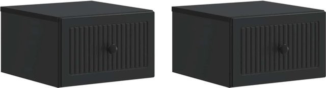vidaXL Wandmontierter Nachttisch 2er-Set Schwarz Modern B: 33 cm, T: 34,5 cm, H: 20 cm - Bild 1