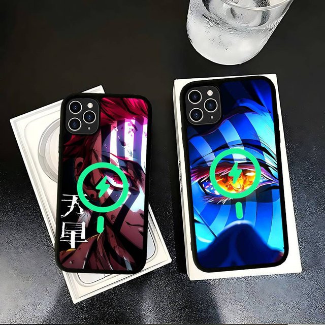 D-Demon Akaza S-Slayer Magnetische Kabellose Handyhülle für iPhone 17 16 15 14 13 12 11 Pro Max, Multicolor - Bild 1