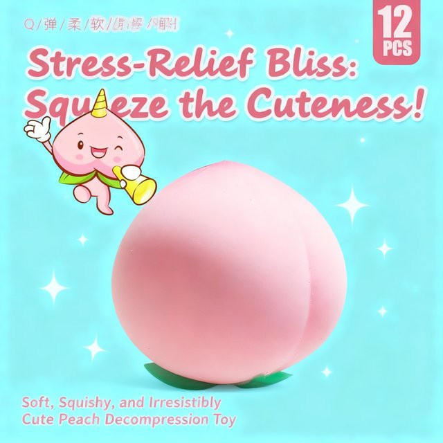 Bandai Künstliche Pfirsich-Squishy-Spielzeuge, Simulations-Stressabbau-Spielzeug - Bild 1