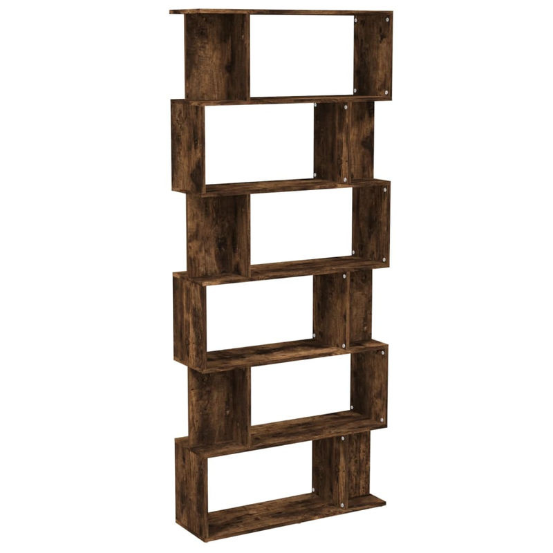 vidaXL Bücherregal und Raumteiler aus Holzwerkstoff in Räuchereiche, Braun, B/T/H: 80 x 24 x 192 cm - Bild 2