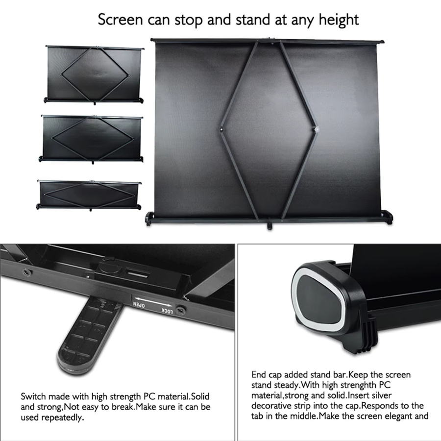 Dodocool Projektorleinwand 50 Zoll, tragbare HD-Projektionsleinwand für Heimkino und Büro, faltbar und zur Wandmontage geeignet, Format 4:3/16:9 - Bild 4