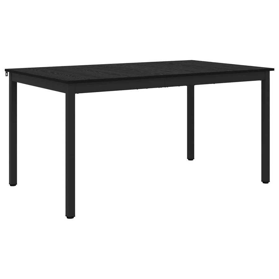 vidaXL Esstisch in Eiche und Schwarz, rechteckiger Metalltisch mit Holzwerkstoffplatte für Esszimmer und Küche, B/T/H: 90 x 90 x 75 cm - Bild 2