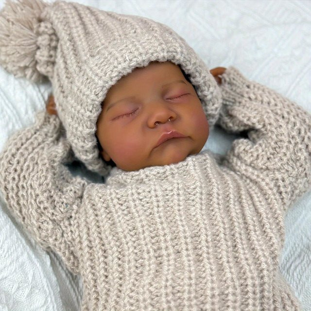 BZDOLL Reborn-Babypuppe, schlafend, 45cm, Stoffkörper - Bild 1