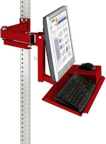 Manuflex ZB3625.3003 Standard Monitorträger für UNIVERSAL und PROFI in Rot mit Tastatur- und Mausfläche sowie VESA-Adapter 75mm, B/T/H: 69,0 x 36,0 x 25,0 cm - Bild 1