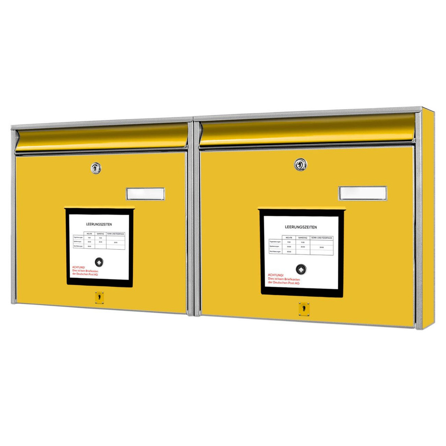 banjado Burg Wächter Briefkastenanlage für Mehrfamilienhäuser, silber verzinkt und lackiert, mit Motiv, H x B x T: 72,5 x 32,2 x 10 cm - Bild 1
