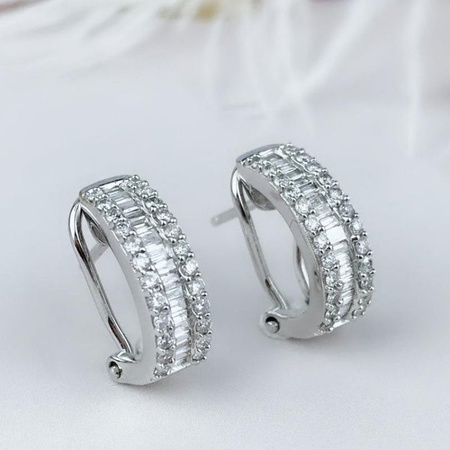YIRAN Jewelry Ohrringe, 925 Silber, Zirkonia, Damen, quadratisch