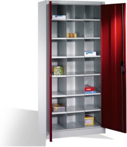C+P Aktenschrank Acurado mit Drehtüren, Rubinrot/Lichtgrau, H: 195,0 cm, B: 93,0 cm, T: 40,0 cm - Bild 1