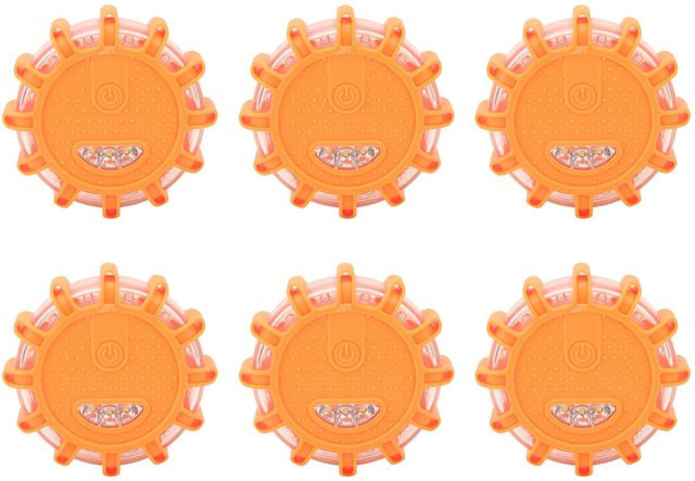 6er Set DIYelecs 12V LED Warnleuchten in Orange und Beige, wasserdicht und staubdicht, hohe Helligkeit für Auto, Haus und Feld - Bild 1
