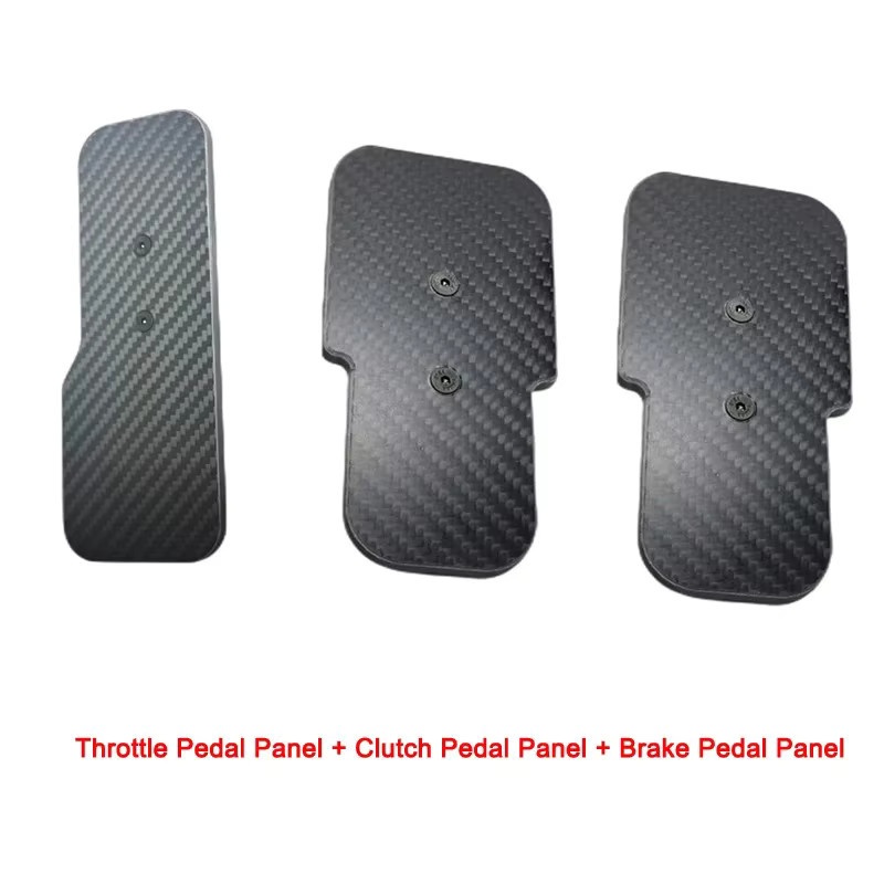 Carbonfaser Upgrade-Kit für Gas-, Brems- und Kupplungspedal-Panels zur Modifikation von Fanatec CSL und Moza SRP R5 Rennsimulations-Pedalen in Schwarz - Bild 2