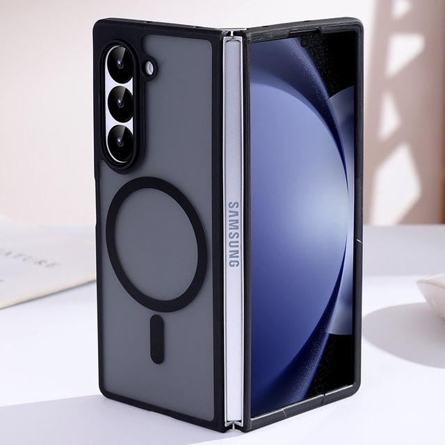 Samsung Galaxy Z Fold 4 5 6 MagSafe Hülle transparent stoßfeste magnetische Schutzhülle mit kabellosem Laden - Bild 1
