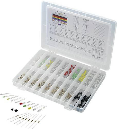 TRU Components LED-Sortiment Rund in den Farben Rot, Grün, Gelb, Blau und Weiß mit 3 mm und 5 mm Durchmesser - Bild 1