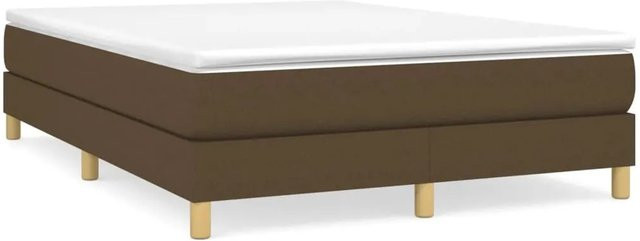 vidaXL Boxspringbett in Dunkelbraun mit Stoffbezug, B/T: 140 x 190 cm - Bild 1