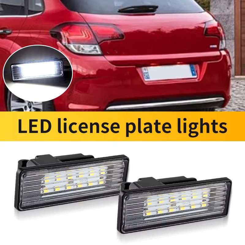 2er Set LED-Nummernschildbeleuchtung APMATAUTO in Schwarz für Peugeot und Citroen, OEM 9815225980 27310588 - Bild 4