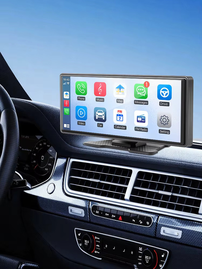 Hippcron Autoradio mit 10,26-Zoll-Bildschirm, Multimedia-Videoplayer mit GPS, kabellosem CarPlay, Android Auto und Mirror Link, Schwarz - Bild 7