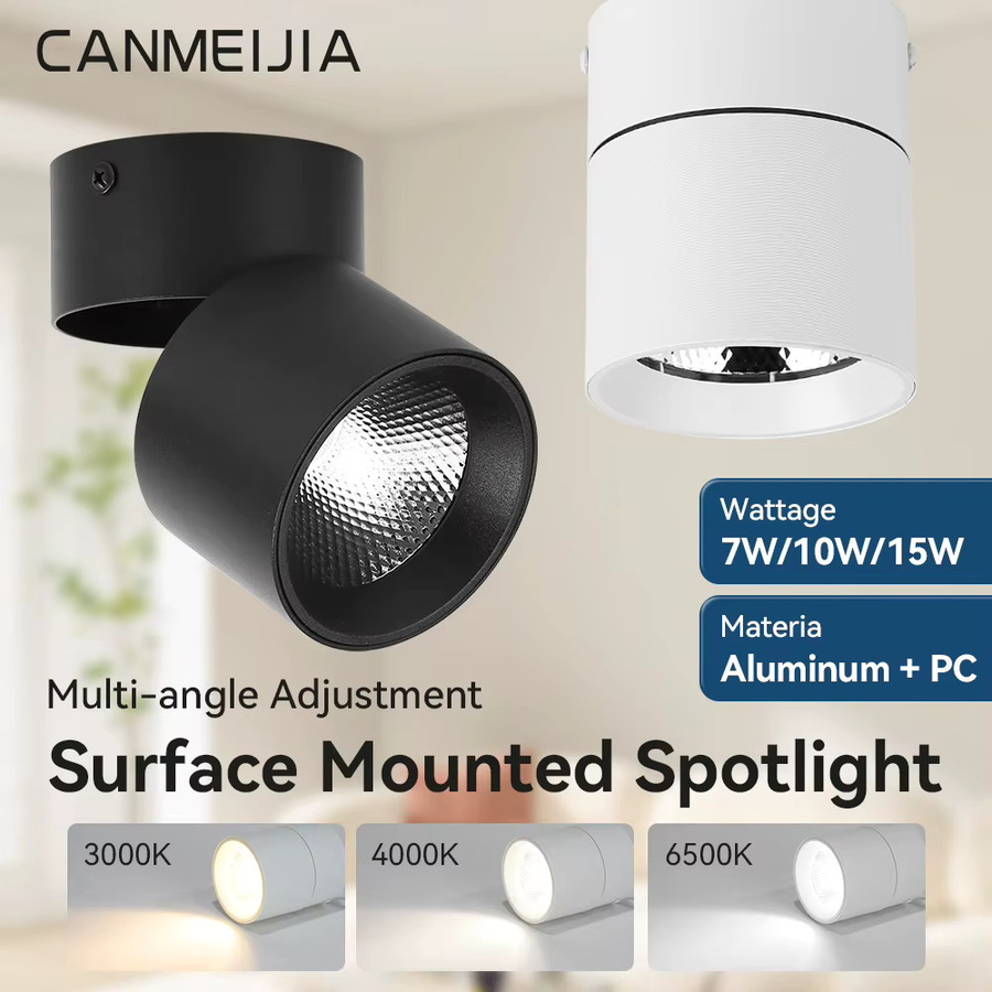 Moderne runde LED-Deckenleuchte in Schwarz mit verstellbarem Strahler für dein Wohnzimmer - Bild 2