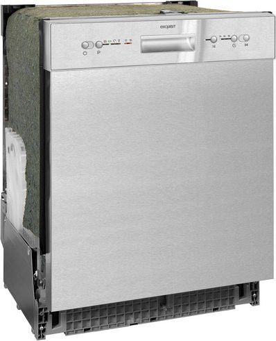 Exquisit Teilintegrierter Einbau-Geschirrspüler EGSP6112-EF-030E in Silber, B/H/T: 59,8 x 81,5 x 57 cm - Bild 1
