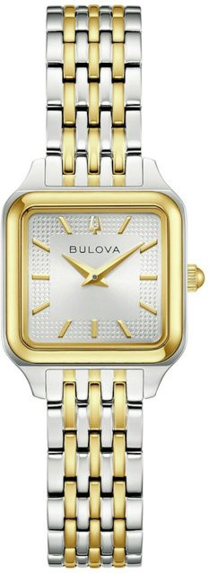 Bulova Damenuhr, Quarz, Edelstahl, Silber, eckig, 28 mm - Bild 1