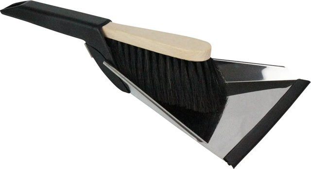 LUX-TOOLS Kehrgarnitur aus Edelstahl mit Handfeger aus Holz und Lippe - Bild 1