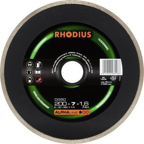 Rhodius DG50 303711 Diamanttrennscheibe für Fliesen und Keramik in Schwarz - Bild 1