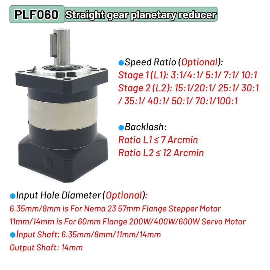 YUN DUAN Präzisions-Planetengetriebe Servoreduzierer in Silber für Nema23 57, Nema34 86 und Nema42 110 Schrittmotoren mit 80mm, 90mm oder 130mm Flansch - Bild 3