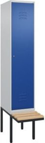 C+P Spind Classic PLUS Garderobenschrank mit Sitzbank, 1 Abteil, Zylinderschloss und 4 Garderobenhaken, B/T/H: 212 x 40 x 81,5 cm - Bild 1