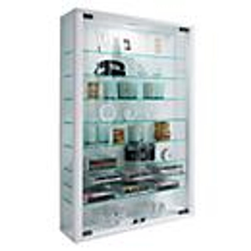 VCM Wandvitrine Vitrosa Mini in Weiß mit ESG-Sicherheitsglas und Glasfronten, H x B x T: 90 x 59 x 18 cm - Bild 4