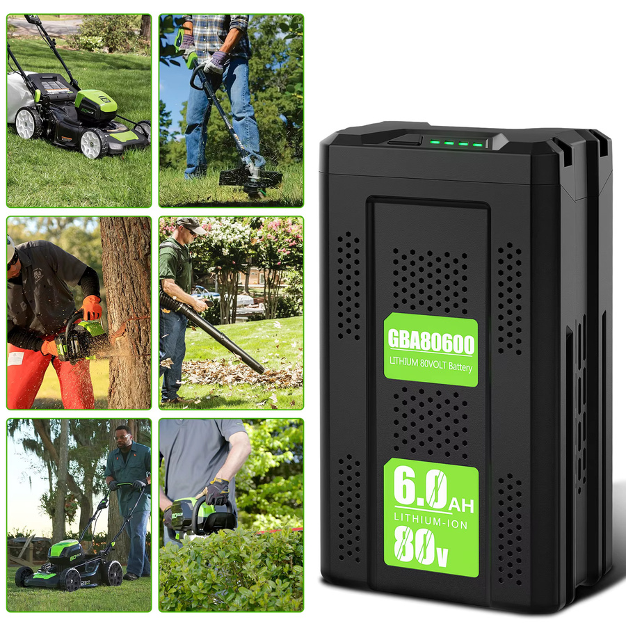 Greenworks GBA80600 80V Akku Ersatzbatterie mit 6000mAh, schwarz, kompatibel mit GBA80200 Akku-Elektrowerkzeugen - Bild 5
