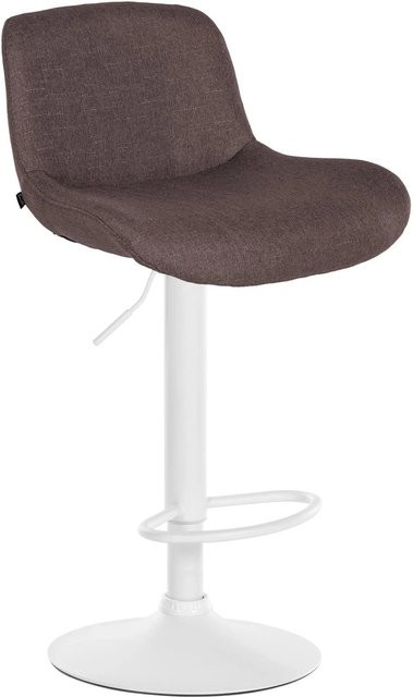 DELUKE Barhocker PONOR höhenverstellbarer Barstuhl aus Samt mit Lehne und 360 Grad Drehbarkeit, Dunkelbraun/Weiß, B/T/H: 50 x 50 x 85 cm - Bild 1