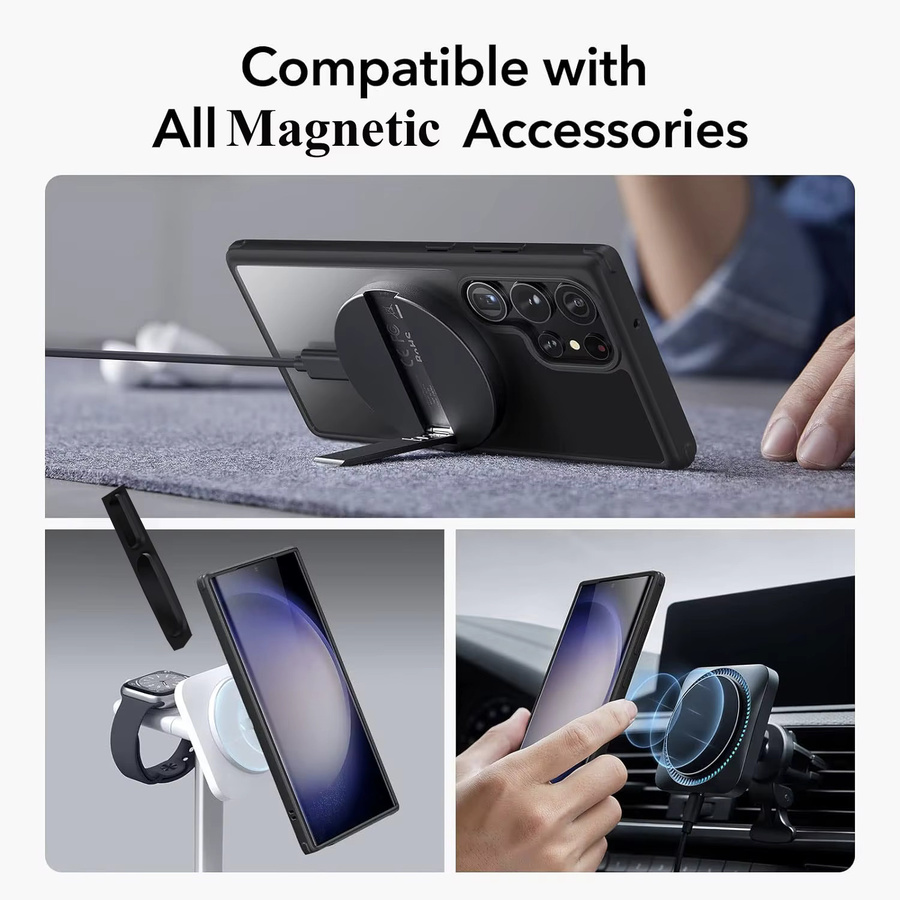 Magnetische Hybrid Handyhülle für Samsung Galaxy S24 S23 Ultra Plus 22 in Schwarz und Transparent - Bild 6