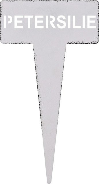 Kräuterstecker Petersilie aus Metall in Weiß, Höhe: 15 cm - Bild 1