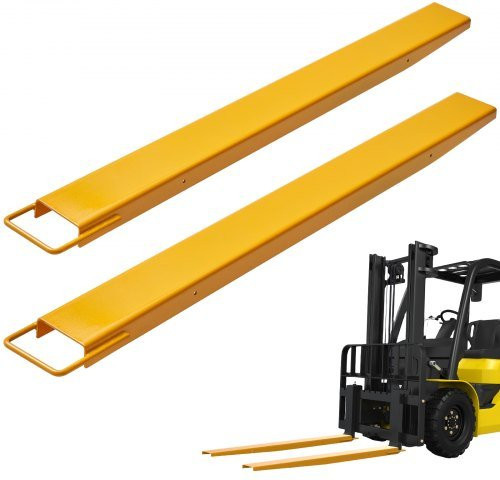 VEVOR 2er-Set Gabelverlängerungen aus Kohlenstoffstahl in Gelb, Tragfähigkeit 1,815 Tonnen, Länge: 1520 mm, Breite: 114,3 mm - Bild 1