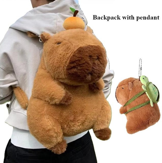 Yiran Health & Beauty Capybara Plüsch Rucksack, Plüschtier Puppe, ab 14 Jahren - Bild 1