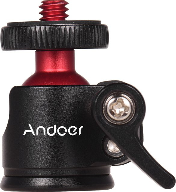 Andoer Mini-Stativ-Kugelkopf mit 360 Grad Rotation für Kameras in Schwarz - Bild 1