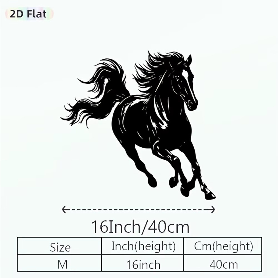 CIFBUY Metall-Wandkunst Pferd als Eisenskulptur in Schwarz für Innen- und Außenbereich B: 20,32 cm, H: 20,32 cm, T: 20,32 cm - Bild 4