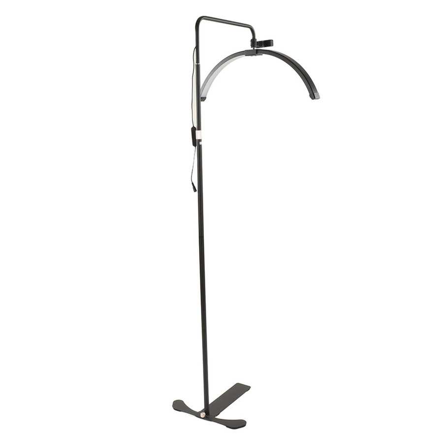 aimo LED-Halbmond-Stehleuchte aus Aluminium in Weiß, dimmbar und höhenverstellbar mit Fernbedienung - Bild 2