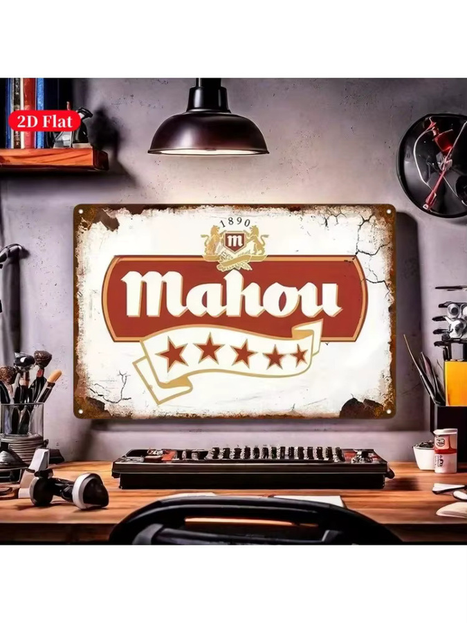 Vintage Mahou 1890 Bier-Logo Metall-Blechschild als Wandkunst-Dekoration - Bild 7