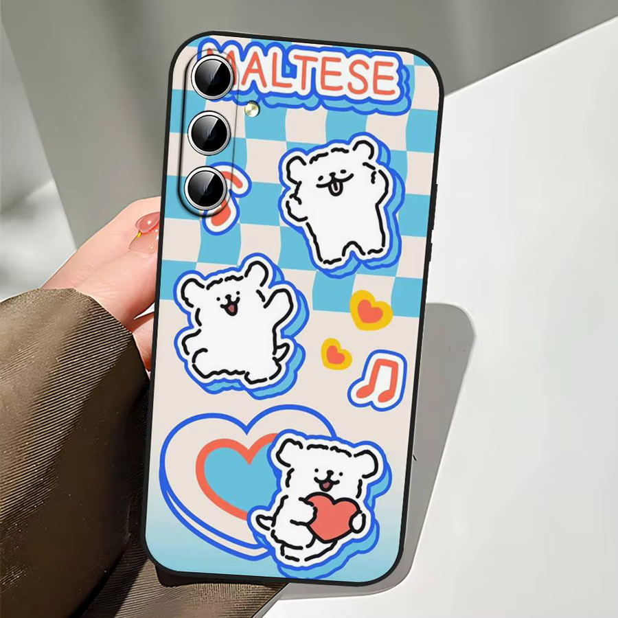 Mesuca Handyhülle mit Cartoon-Welpen-Malteser Design für Samsung Galaxy S21 S22 S23 S24 S25 S26 Ultra FE Plus 5G A52S Soft Cover Multicolor - Bild 4